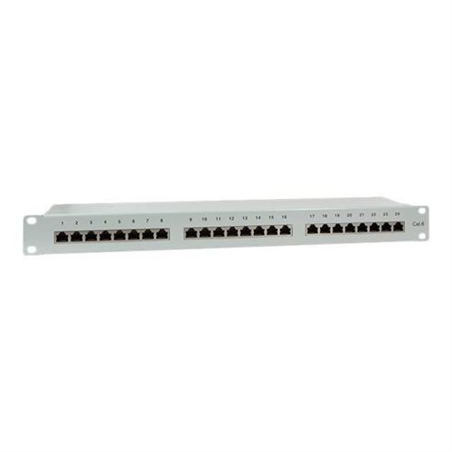 LogiLink EconLine Tableau de connexions RJ-45 X 24 gris clair, RAL 7035 1U 19