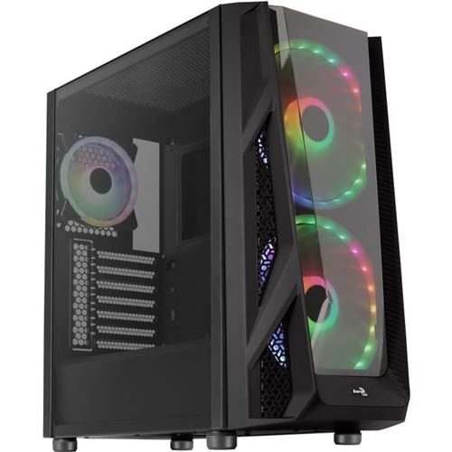 Boîtier Demi Tour Micro ATX / Mini ITX / ATX Aerocool Night Hawk Duo RGB USB 3.0 Ø 20 cm Noir