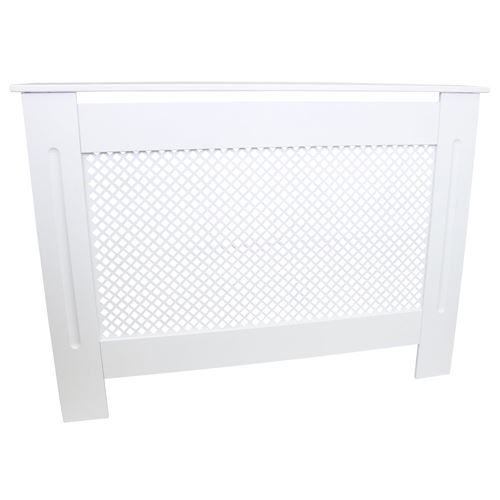 MonsterShop Cache Radiateur à Motif Grillagé en MDF Blanc