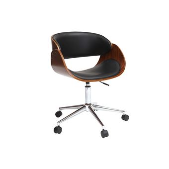 À Bent Roulettes Et Noyer Bureau De Chaise Noir 5j4RA3L
