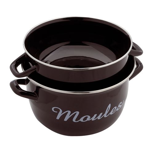 Baumalu - Marmite à moules - Acier émaillé - 24 cm - Rouge - Image 3