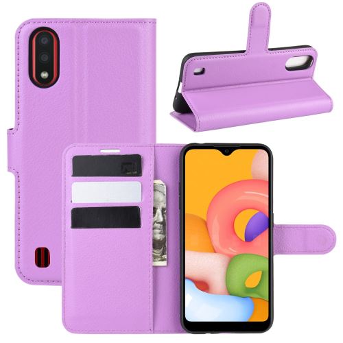 Etui en PU violet pour votre Samsung Galaxy A01