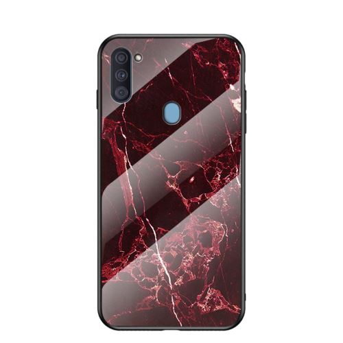 Coque en TPU hybride motif marbre rouge pour votre Samsung Galaxy A11