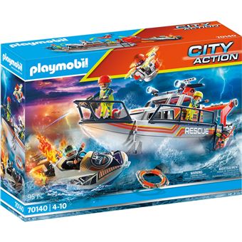 PLAYMOBIL 70140 - City Action Bateau général des sauveteurs en mer - 1