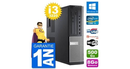 Pc dell 7010 dt intel core i3-3220 ram 8go disque dur 500go windows 10 wifi