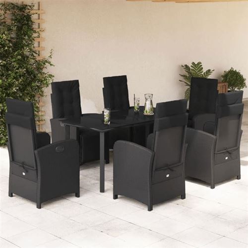 Non Communiqué Gris Vidaxl Ensemble À Manger De Jardin Avec Coussins 7 Pcs, Table Et Chaises De Patio, Meubles D'extérieur Terrasse, Moderne, 3212539