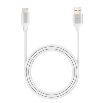 Câble USB vers USB C Fast Charge 3A Synchronisation Longueur 1.5m LinQ Argent - 1