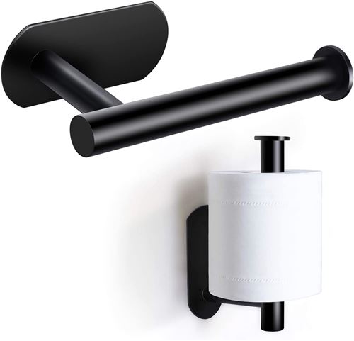 Porte-papier toilette avec étagère, porte-papier toilette noir, porte-rouleau  de papier toilette, porte-papier toilette adhésif de salle de bain porte-serviettes  en papier moderne