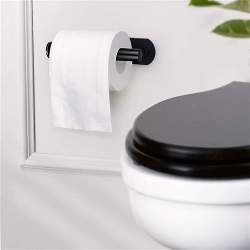 HITSLAM Porte Rouleau Papier Toilette Noir, Support Papier Toilette Mural  pour Salle de Bain, Acier Inoxydable SUS 304, Derouleur Papier Toilette WC  (Noir Mat) : : Bricolage