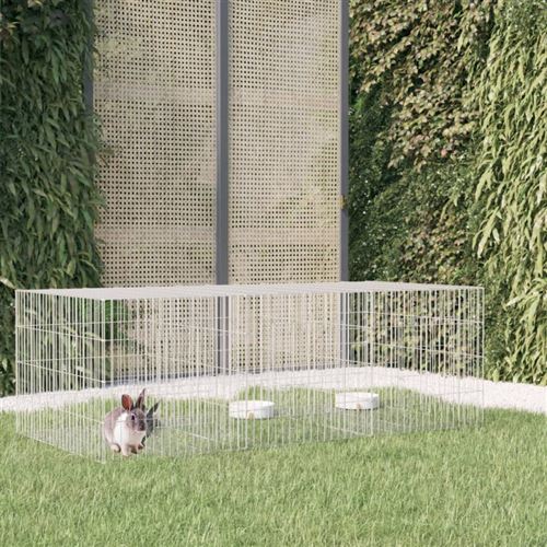 Cage à lapin 3 panneaux 163x79x54 cm Fer galvanisé