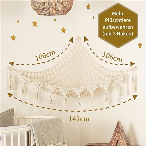 Filet De Rangement Pour Jouets En Peluche - Hamac Tissé Main, Gain De Place Pour Chambre Enfant