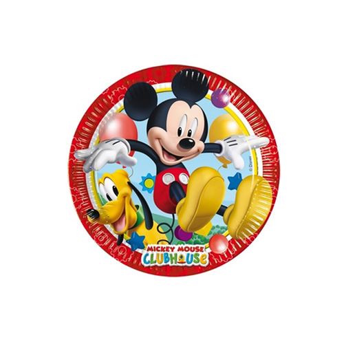 8 assiettes carton 23cm - mickey - Coloris : Jaune193710