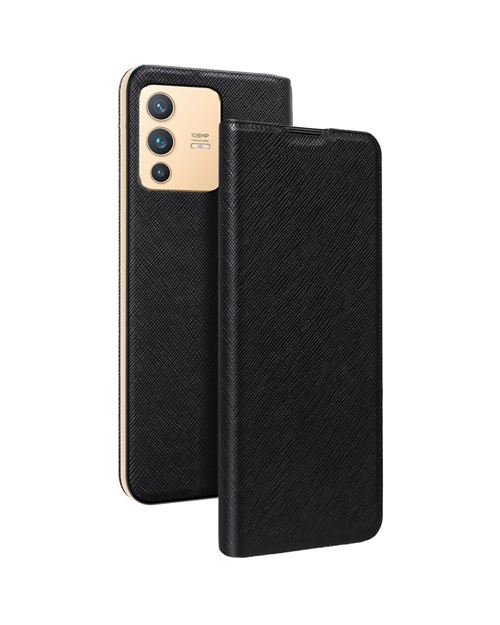 BIGBEN Connected - Étui à rabat pour téléphone portable - synthétique - noir - pour Vivo V23 5G