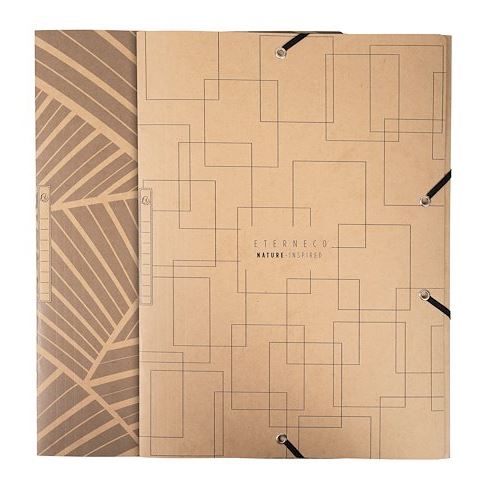 Chemise à élastique 3 rabats Eterneco EXACOMPTA 24 x 32 cm - dos de 3,5 cm - Lot de 5 - Kraft brun
