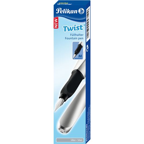 Non Communiqué Argent/Noir Pelikan Twist Stylo Plume,