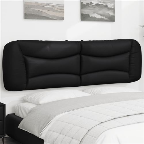 vidaXL Coussin de tête de lit noir 180 cm similicuir