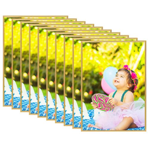 vidaXL Collage de cadres photo 10 pcs de mur table Doré 18x24 cm MDF