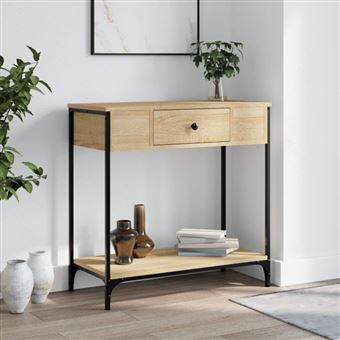 Table Console Noir 75x35,5x75 Cm Bois D'ingénierie - Table Basse Meuble Dentree Table Dappoint Table Console Design Industriel Home Living 86723061