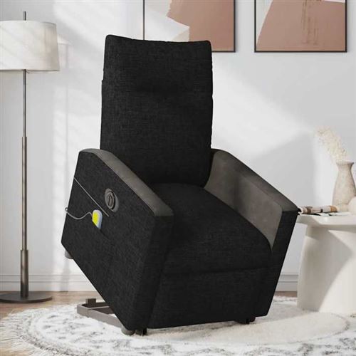 Non Communiqué Noir Vidaxl Fauteuil De Relaxation, Massage, Inclinable Électrique Réglable Tissu