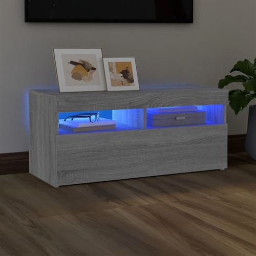 VIDAXL - Meuble TV - Design Contemporain - Gris - 90x35x40 cm - Image 3