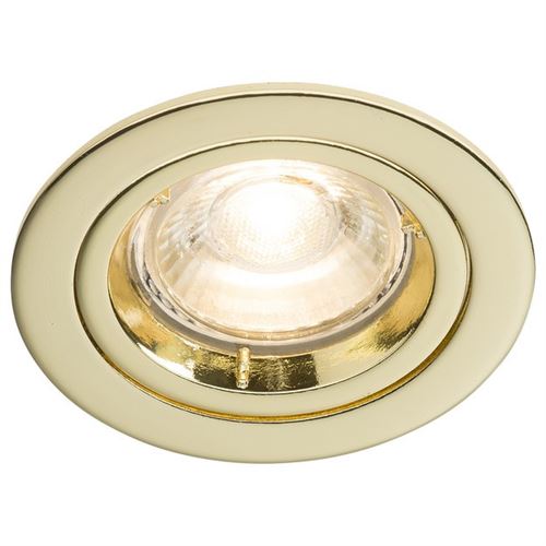 Knightsbridge GU10 Downlight fixe encastré à torsion et verrouillage en laiton, 230 V