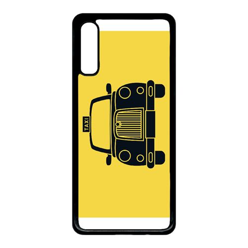 Coque My-Kase pour Galaxy A70 - taxi sur fond jaune - Plastique Noir