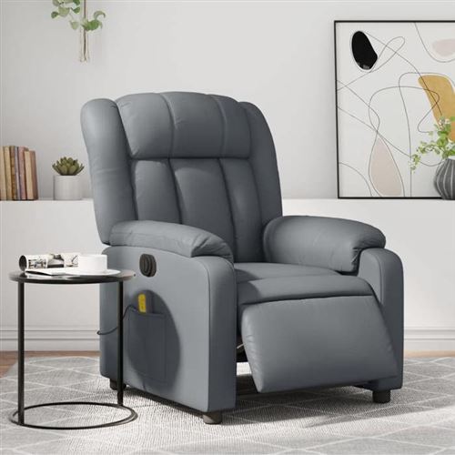 vidaXL - Fauteuil de massage - Fauteuil de relaxation électrique - Gris - Image 2