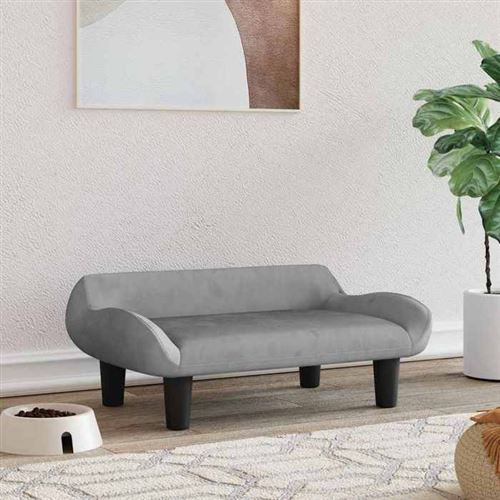 Comparer les prix de vidaXL Lit pour chien gris clair 70x40x24 cm velours