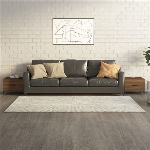vidaXL - Table basse - Ensemble de 2 - Chêne - Marron - 50x50x40cm - Image 2