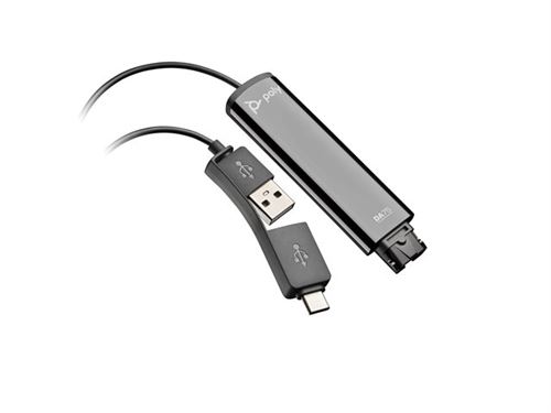 HP Poly DA75 USB to QD Black Adapter TAA