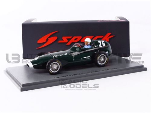 Voiture Miniature de Collection SPARK 1-43 - VANWALL VW5 - Winner GP Pescara 1957 - Green / White - S7206