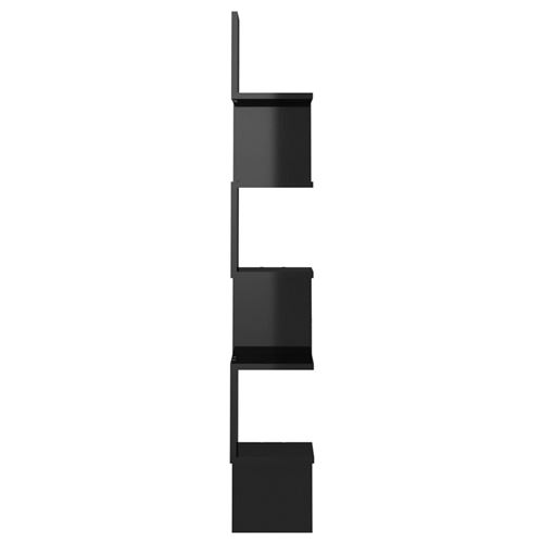 vidaXL Étagère d'angle murale Noir brillant 20x20x127,5 cm Aggloméré