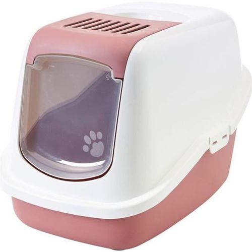 VADIGRAN Maison de toilette Nestor Earth - 56x39x38,5 cm - Rose - Pour chat