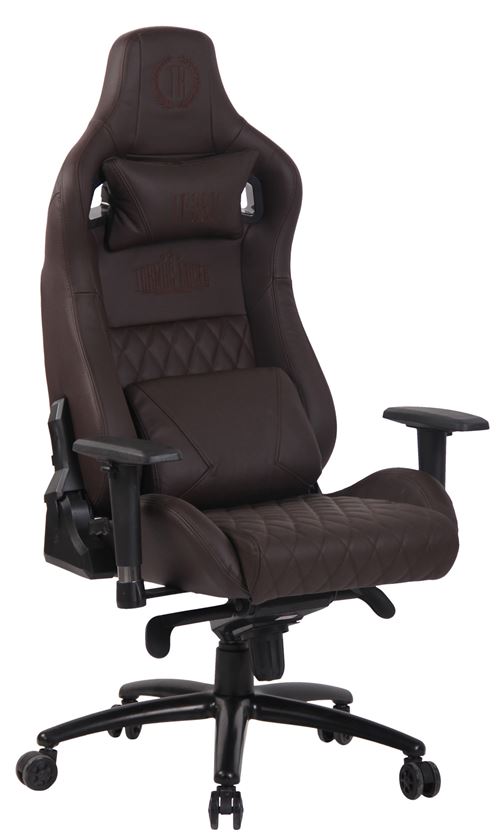 Fauteuil de bureau Gamer Keren en véritable cuir , Marron