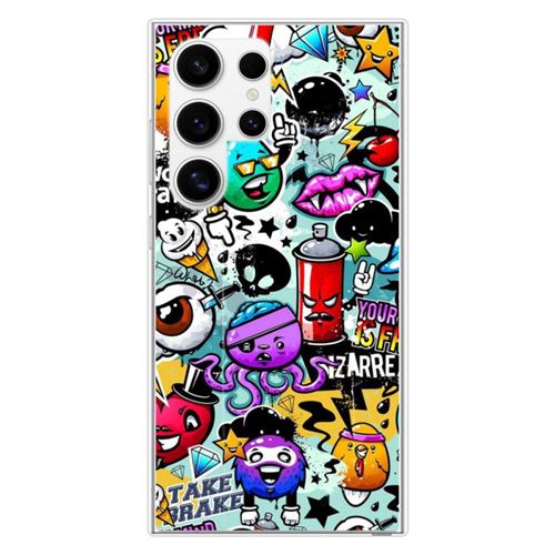Coque en silicone imprimée compatible Samsung Galaxy S24 Ultra Graffiti 2