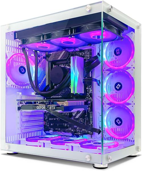 PC Gamer de Bureau INFOMAX Processeur Intel Core i5-12400F - NVIDIA RTX 4070 12 GO - RAM DDR4 16 GO RGB - SSD 1 to - WiFi - BOÎTIER ARGB - Watercooling Free OS