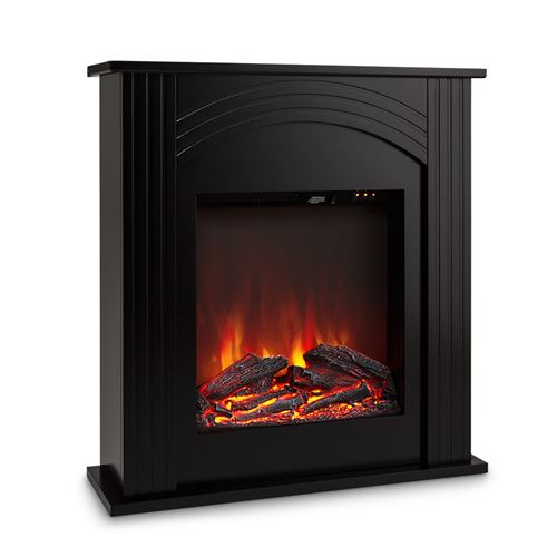 Chauffage Électrique - Klarstein Elbrus - Fausse Cheminée - 2000W - Eclairage Led - Télécommande - Noir