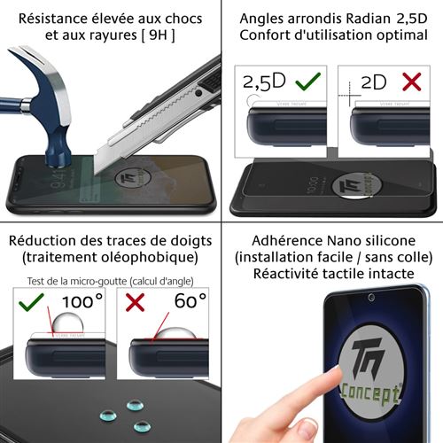 Verre trempé intégral teinté Anti-Espion pour iPhone 14 - TM Concept®