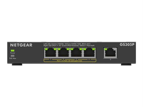Netgear Noir Gs305pv3 Non-Géré Gigabit Ethernet (10/100/1000) Connexion Ethernet, Supportant L'alimentation Via Ce Port (Poe) - Neuf - Image 6
