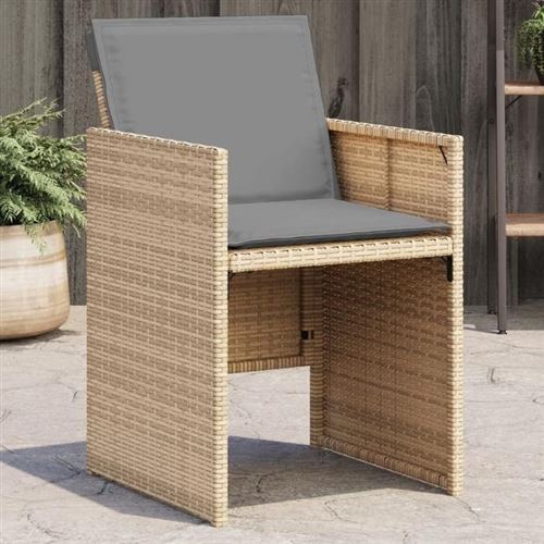 VidaXL - Gartenstuhl poly-rattan, One Size, Beige