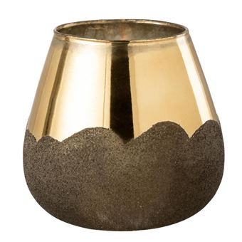 Photophore Design "Nevada" 19cm Gris & Or - 1