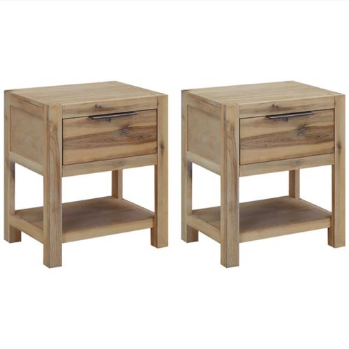 vidaXL Tables de chevet avec tiroirs 2 pcs 40x30x48 cm Bois d'acacia