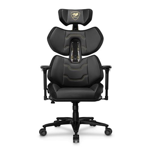 Chaise gaming COUGAR Terminator Elite Gold 135 kg dossier inclinable accoudoirs 4D noir or - Image 4