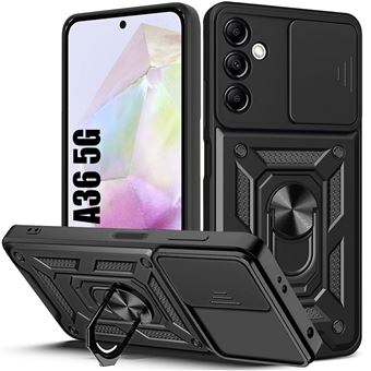 Coque pour Samsung Galaxy A36, Bumper Antichoc avec 360° Bague Anneau Support et Protection Caméra - Noir - BOOLING - 1