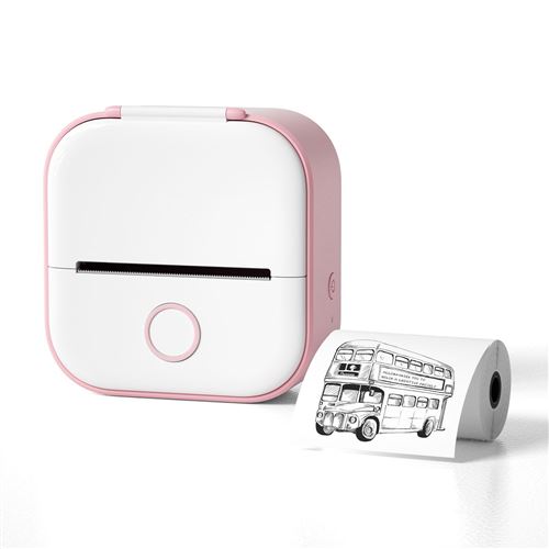 Mini Imprimante Portable Bluetooth Pour Étiquettes Et Photos Rose Rose YONIS