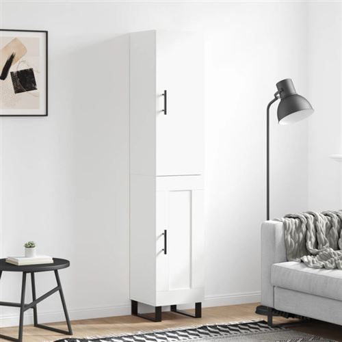 Non Communiqué Blanc Buffet Haut 34,5X34x180 Cm Bois D Ingénierie