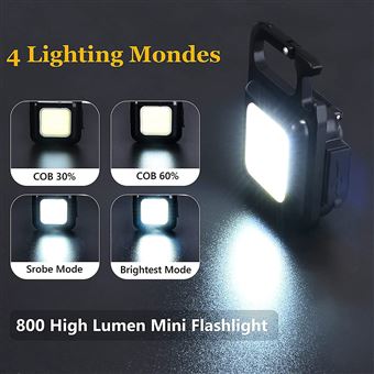Mini lampes de poche LED rechargeables x2, porte-clés, compactes et portables pour extérieur et usage quotidien - Bricolage