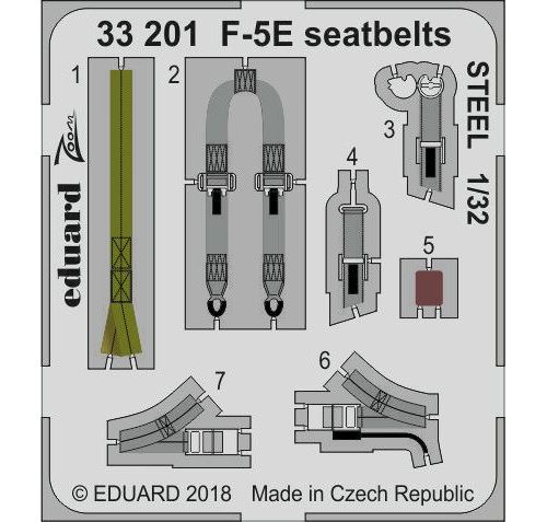 F-5e Seatbelts Steel For Kitty Hawk - 1:32e - Eduard Accessories
