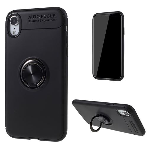 Coque en TPU bague tout noir pour votre Apple iPhone XR