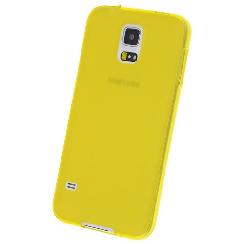 doupi PerfectFit Coque pour Samsung Galaxy S5, avec intégrés dans les bouchons de poussière housse de protection mat transparent, jaune